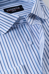Blue & White Stripe Men's Dress Shirt